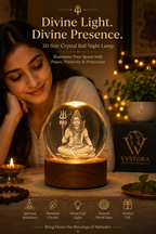 🕉️ 3D Shiv Crystal Ball Night Lamp with LED Wooden Base