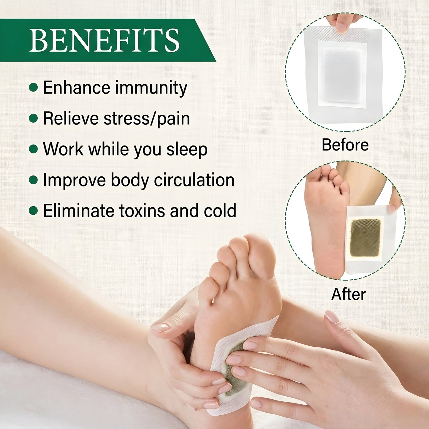 Herbal Detox Foot Patches (Pack of 10)